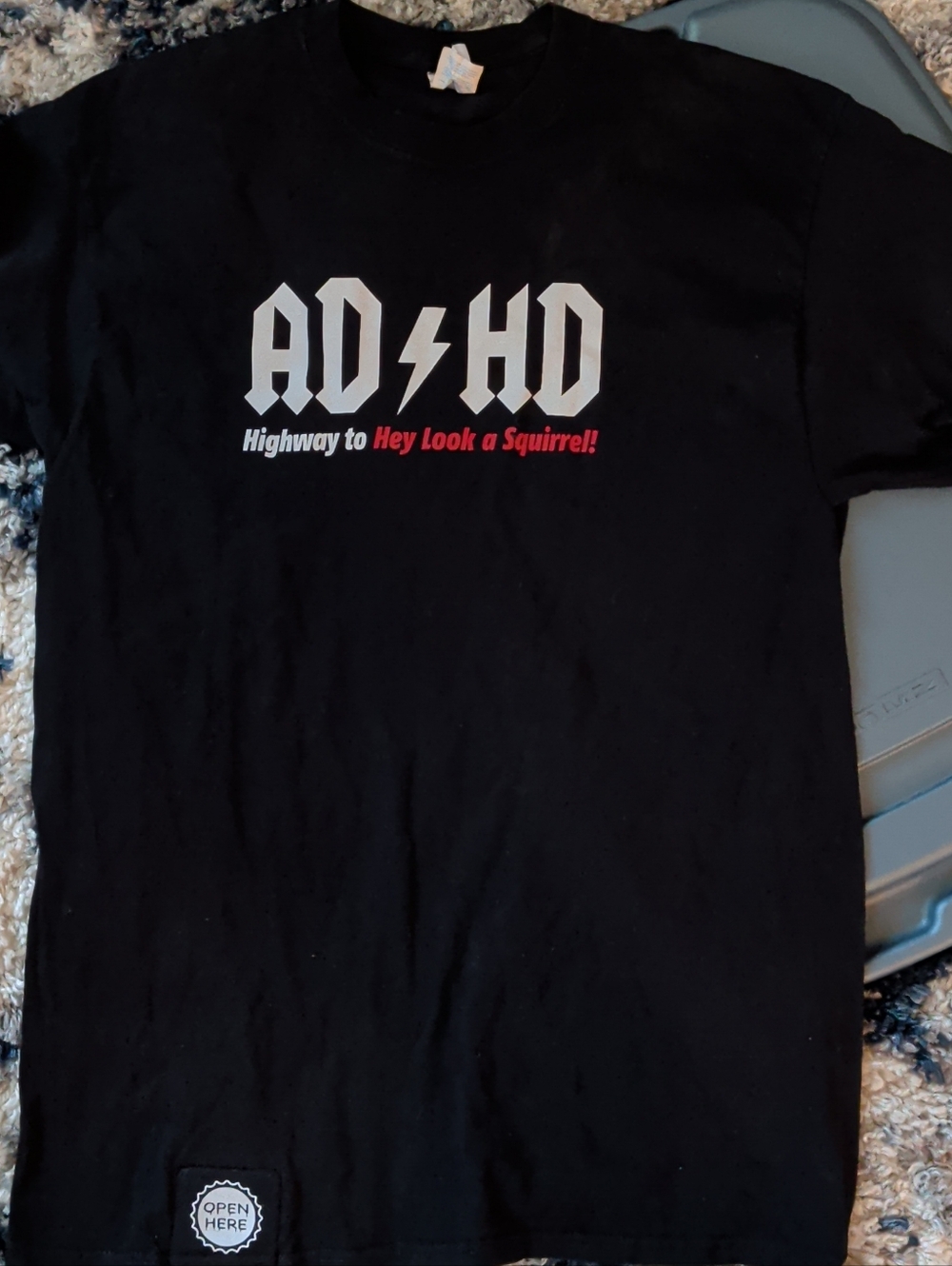 VintageBlack AD/HD Graphic Tee with Red Accent With Built In Bottle Opener